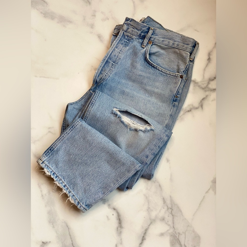 AGOLDE 90’s Straight Leg Button Fly Distressed